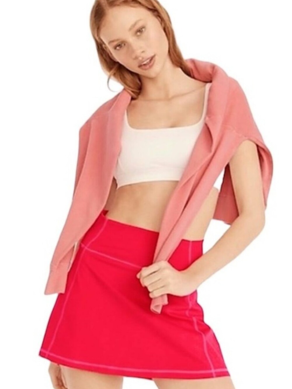J. Crew Active Pink Cloud Stretch High Rise Sports Skirt Size Small